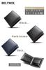 BELTMIX Carbon Leather Bifold Wallet with Bill Coin and Card Slots Carbon Navy Men's Compartment, Purse, (Design 1 [Card & Coin])