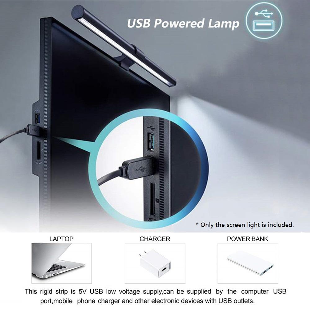 40cm Computer Screen Monitor Light Bar E-Reading Lamp with Bi-Color Temperature 2800K-6500K 10 Levels of Brightness for Laptop Desktop Offi