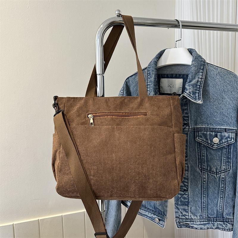 Casual Large Capacity Solid Color Tote Bag Hundred Shoulder Tote Crossbody Bag