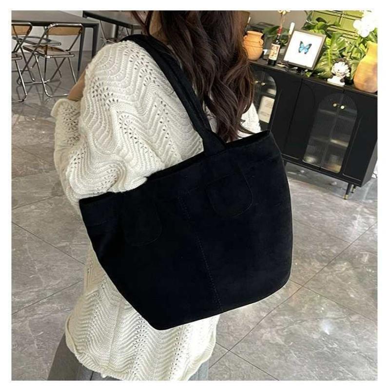 

Premium Texture Retro Matte Leather Underarm Tote Bag Women s All-matching Large Capacity Commuting Single-shoulder Handbag 40x16x27 чёрный