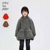 JNBY Girls' Winter Hooded Wool Blend Mid-Length Coat