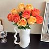 Floare Trandafir Artificial, Trandafiri Falsi din Mătase cu Tije Lungi pentru Buchet de Mireasă DIY, Aranjament Central pentru Petrecere de Nuntă, Decor Masă Acasă