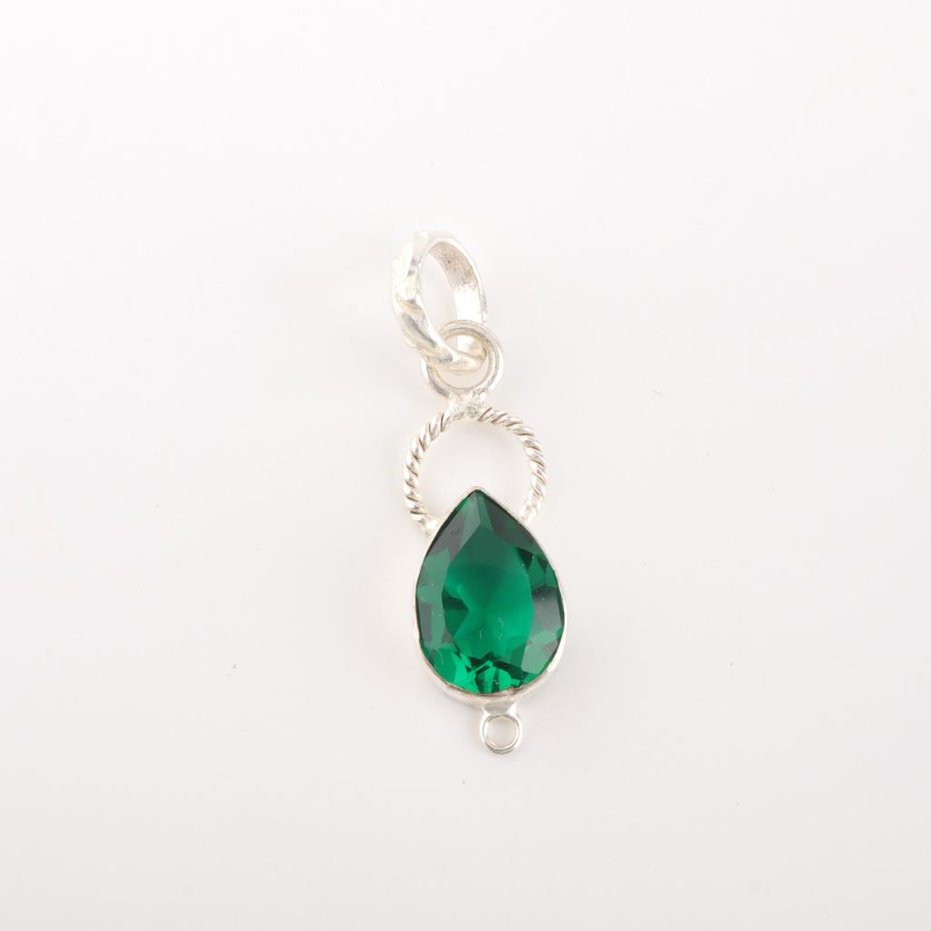 Chrome Diopside Gemstone 925 Sterling Silver Jewelry Teardrop Chain Pendant1.40" PP-12-5