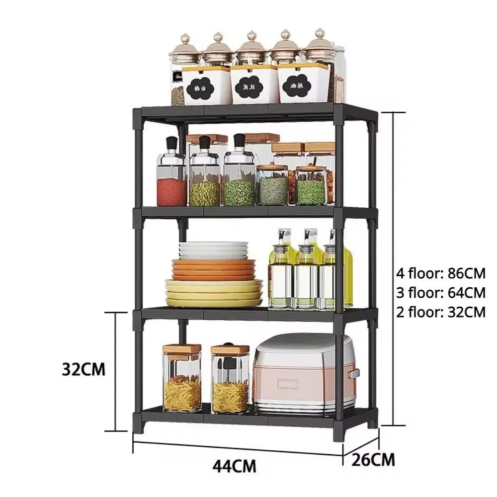 2/3/4-Tier Organizer Rack Seasoning Shelf Organizer For Home Bathroom Storages Racks Kitchen Oven Microwave Pot Storage Shelf