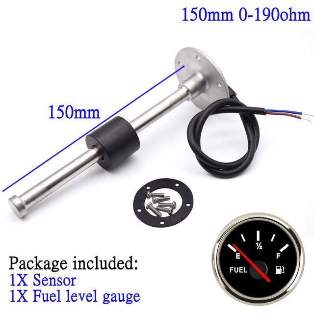 Fuel Sensor 100/125/200/225/275mm 0-190ohm Marine Digital Fuel Gauge with Sensor Fit Car Truck Boat Yacht Fuel Sender Unit 9-32V