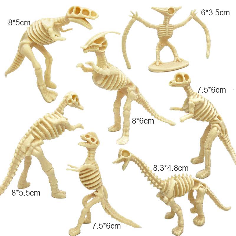 12 stk/sett Dinosaurer Skjelettmodell Arkeologi leker Tyrannosaurus rex Skrivebordsornament Hjemmedekor for Barn Gave