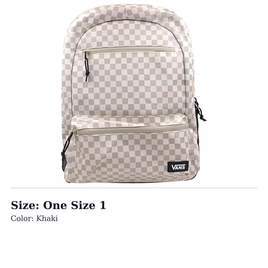 Vans Polyester Backpack Regular Unisex Khaki VN000GRXDZT One Size 1