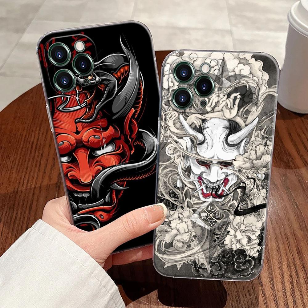 Japanese Art Samurai Ninja Transparent Case For Apple iPhone 17 16 15 14 13 12 11 Pro Max Plus 16E 17Air 17Pro Phone Cover Funda