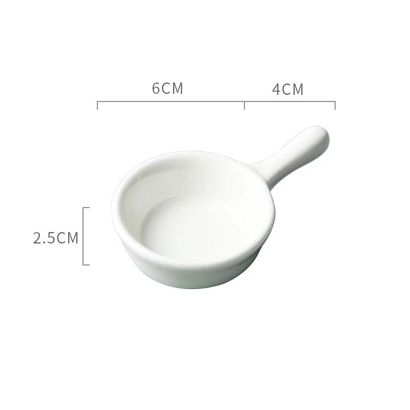 Creative Mini Ceramic Discretionary Dish Japanese Tableware Seasoning Dish Handle Dish Soy Sauce Vinegar Sushi Dipping Plate
