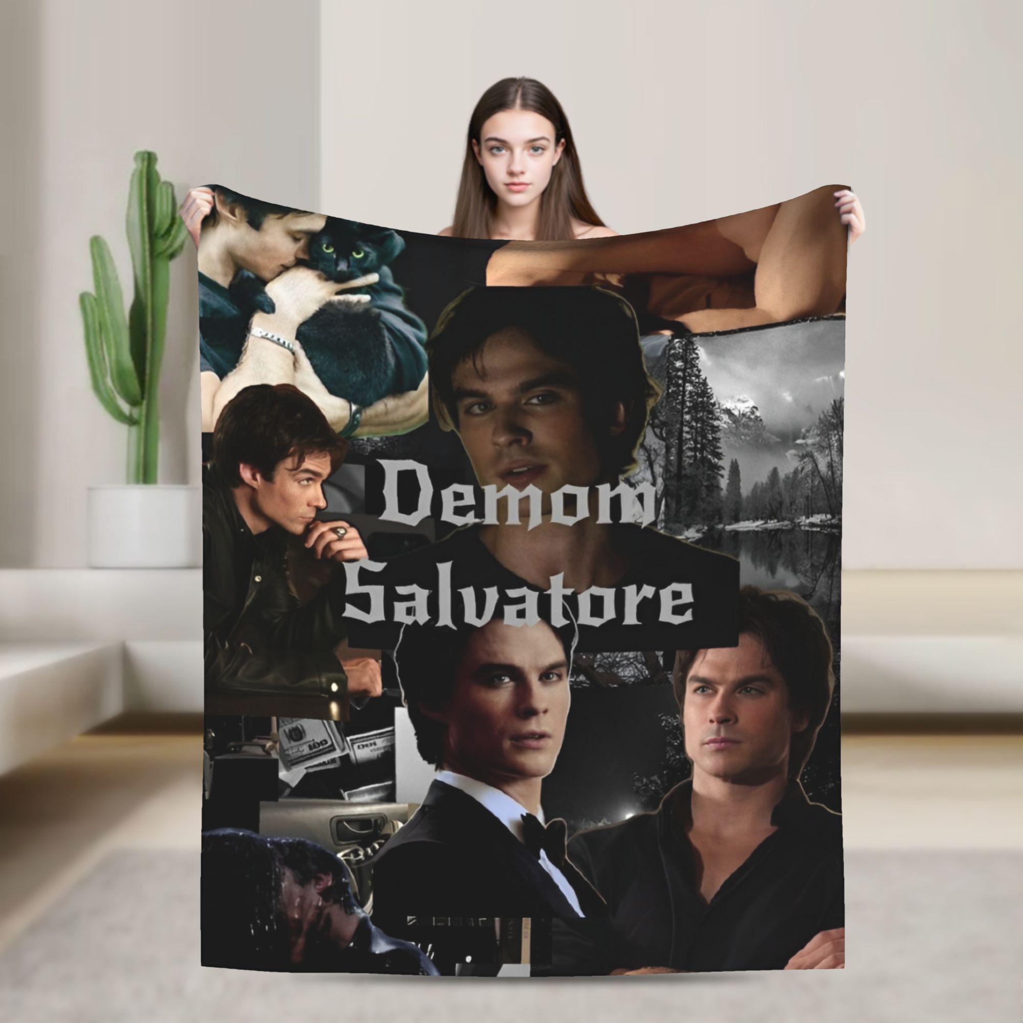 

The Vampire Diaries Damon salvatore Warm Soft Blanket Travel Office Plush Throw Blanket Graphic Outdoor Bedspread Sofa Bed Cover 130x150cm