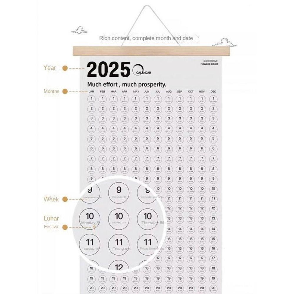 Veggopphengende kalender med treramme Rektangulær Selvdisiplin Planlegger Husholdning