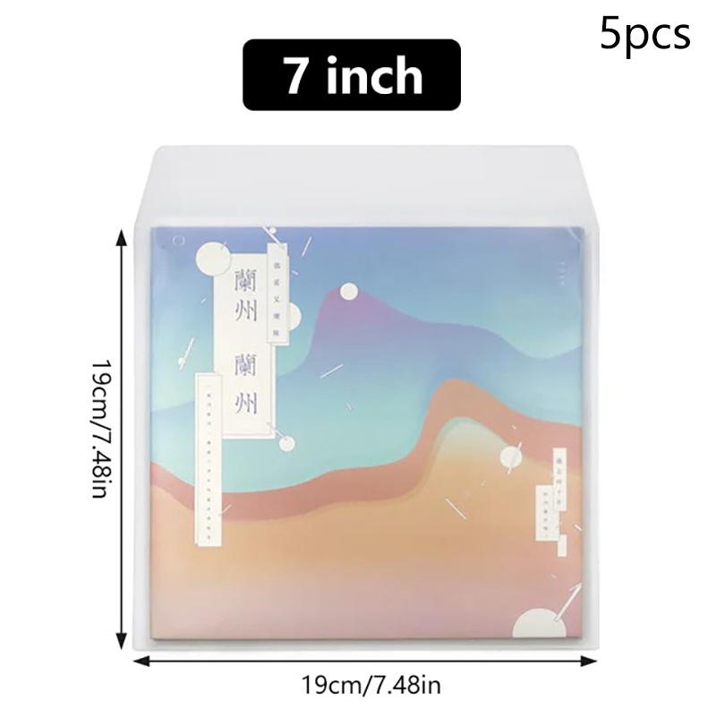 5Pcs 7/10/12 Inch Pvc Thicken Record Protective Sleeves Lp Vinyl Records Outer Sleeves Reusable Flat Open Top Bag Cover