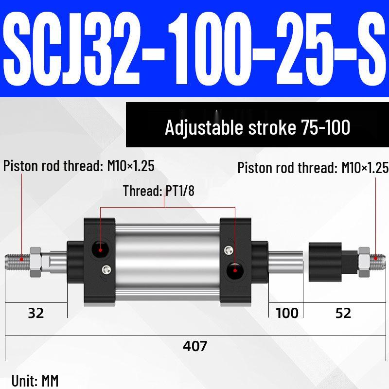 SCJ Adjustable Stroke High Thrust Pneumatic Cylinder SCJ32-160