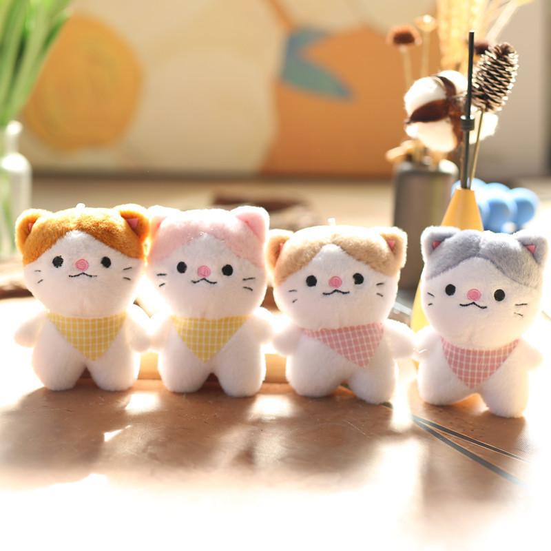 Cute Fluffy Cat Plush Toy Key Holder Adorable Cat Keychain Bag Accessory