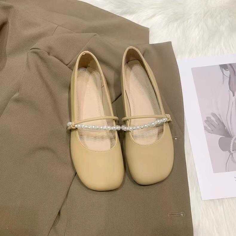 Shoes Late Evening Wind Flat-soled Single Shoes Women's 2025 New Spring and Autumn Mary Jane Shoes Soft-soled Casual Doudou Shoes