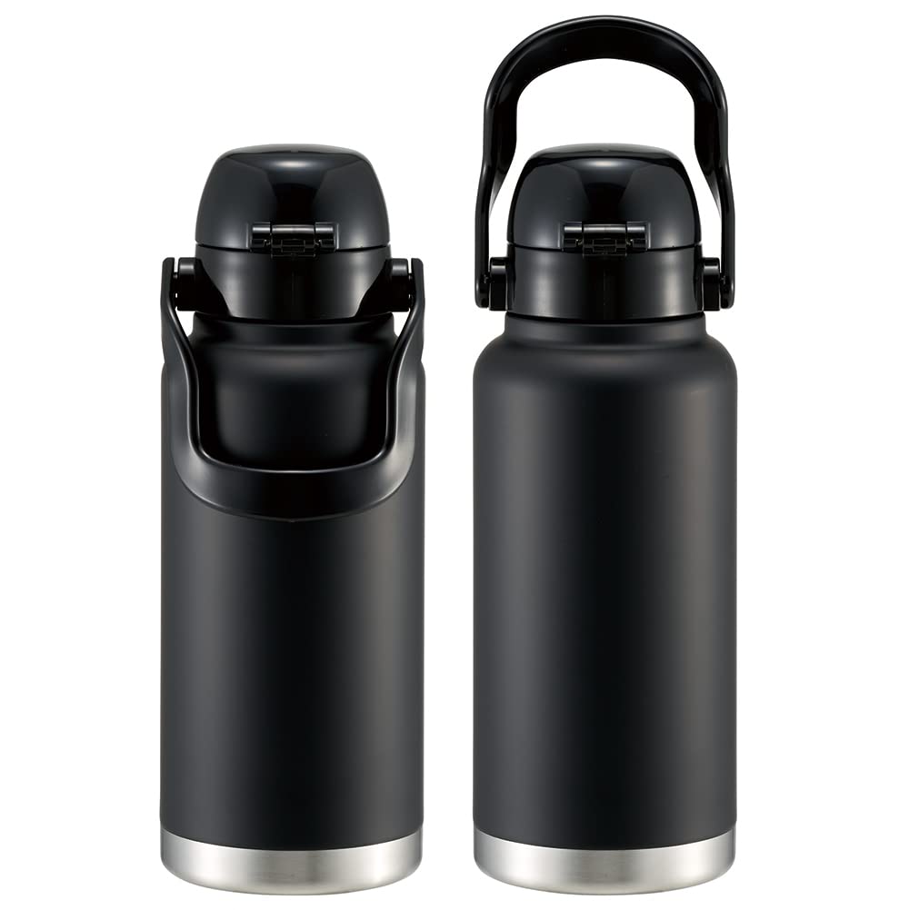 Skater STD10H-A Stainless Steel Direct Drinking Bottle with Handle, 1000ml Water Bottle, Black