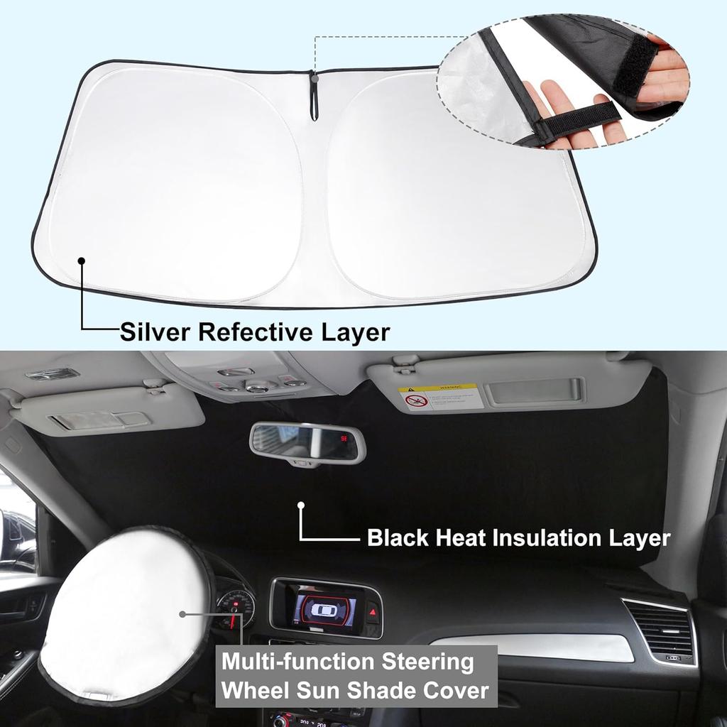 TINGLU Sun Shade For Chevrolet Chevy Equinox EV 2024 2025 2026 Accessories Windshield Sun Shade Window Shade UV Rays Protection Sun Visor Cover With