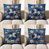 2D Enchanted Horse With Floral Border Pillow Cover Pattern Cushion Cover Suitable For Sofa Bedroom Car Pillow Cover