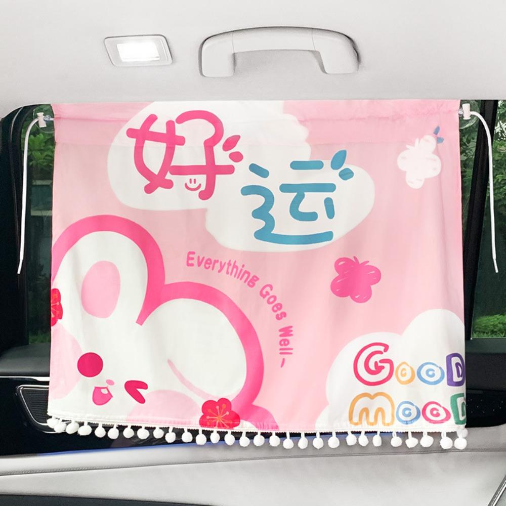 Panda Cartoon Car Curtain Flower Car Blackout Curtain Car Sunshade Curtain  Windshield