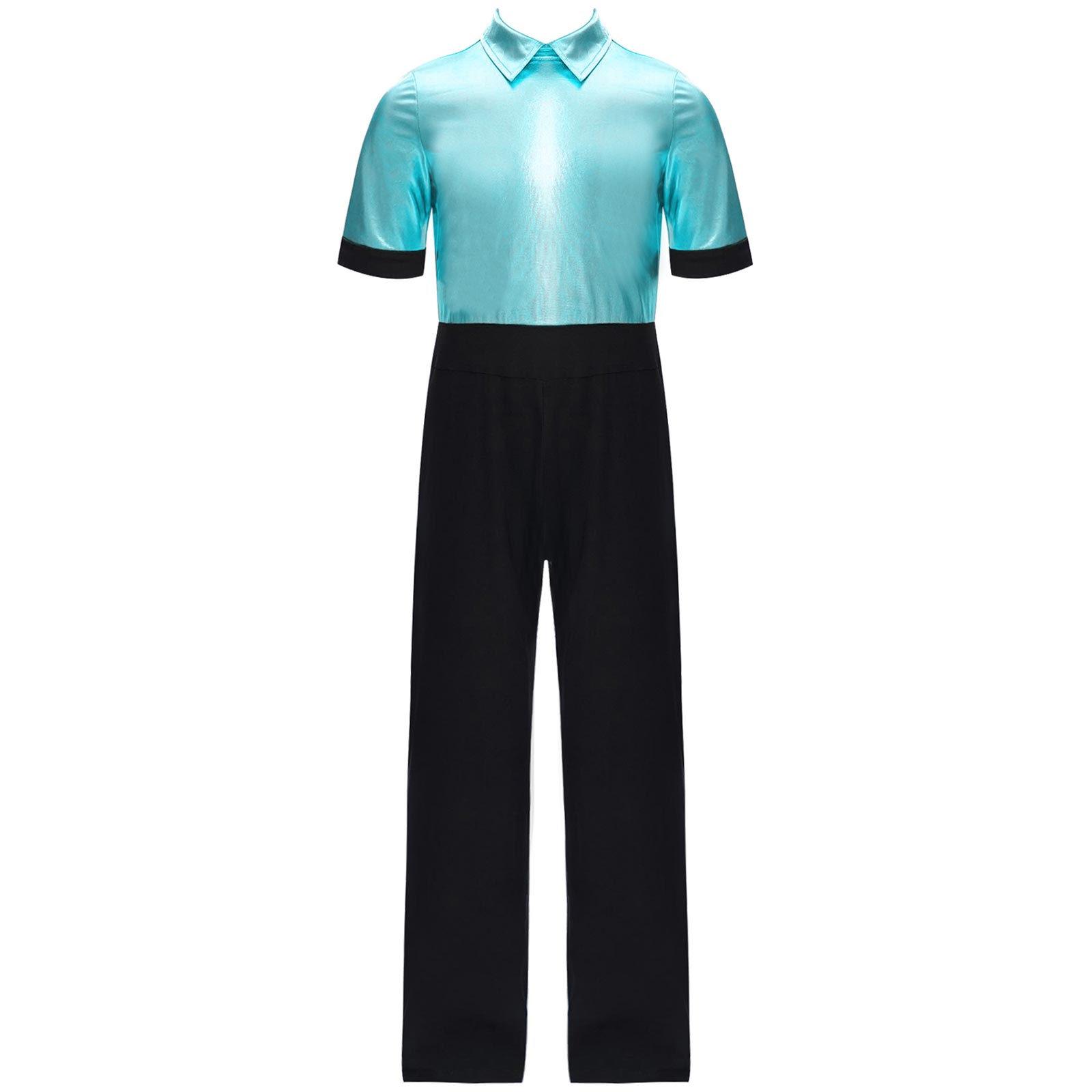 

Хлопчачий кольоровий металізований комбінезон на блискавці, костюм для джазових танців для сценічних шоу та виступів 5-6 Years світло-зелений колір