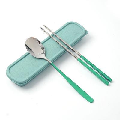 Ensemble de couverts portables Cookcity (Menthe) Baguettes Personnelles de Camping Pique-nique