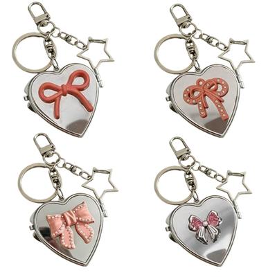 Vintage Butterfly Heart Mirror Keychain For Girls Women Fashion Accessory Stylish Accessories Perfect For Keys Bags