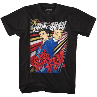 Ace Attorney Phoenix Wright Igiari Black Koszulka Capcom Gamingowa Koszulka Unisex