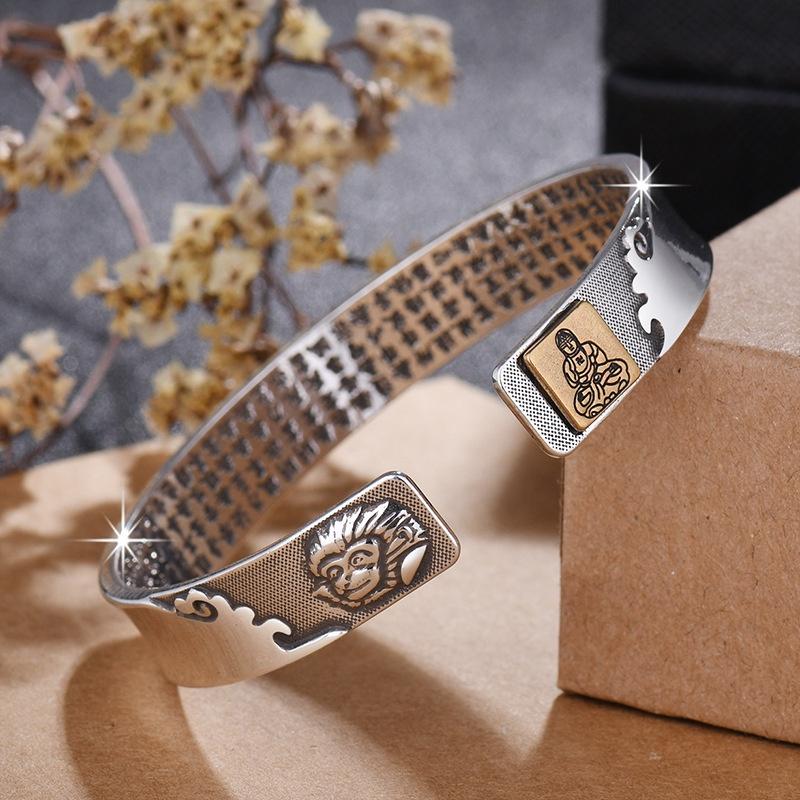 Vintage Ethnischer Stil Tierkreiszeichen Armband Für Männer Und Frauen Massives Silberbeschichtetes Kupfermaterial