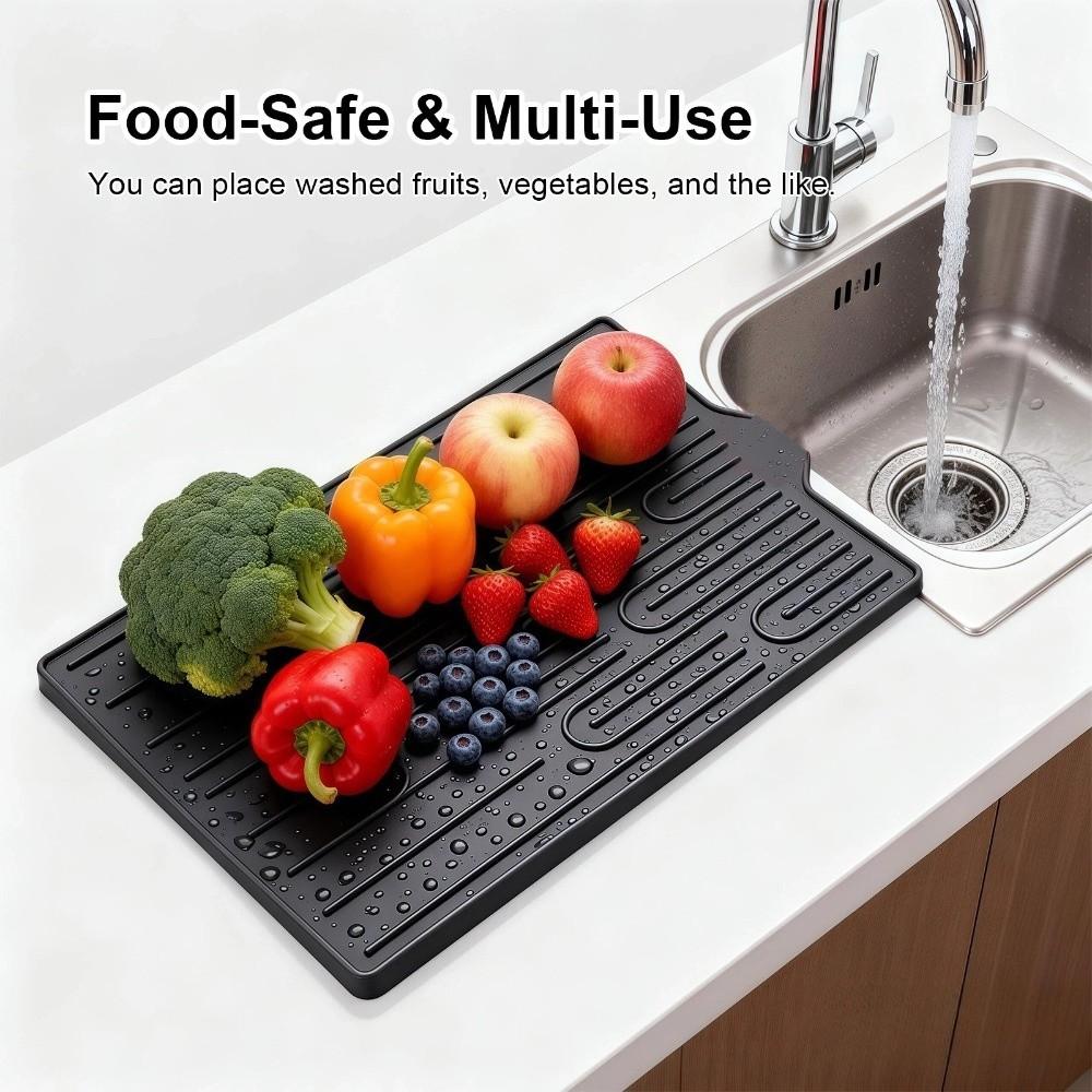 Non-Slip Kitchen Sink Mat Heat Resistant Kitchen Sink Storage Mat Sink Drain Pad  Kitchen