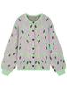 Women's Soft Floral Knit Cardigan - Spring/Autumn 2025: Elegant Long Sleeve, Round Neck Design