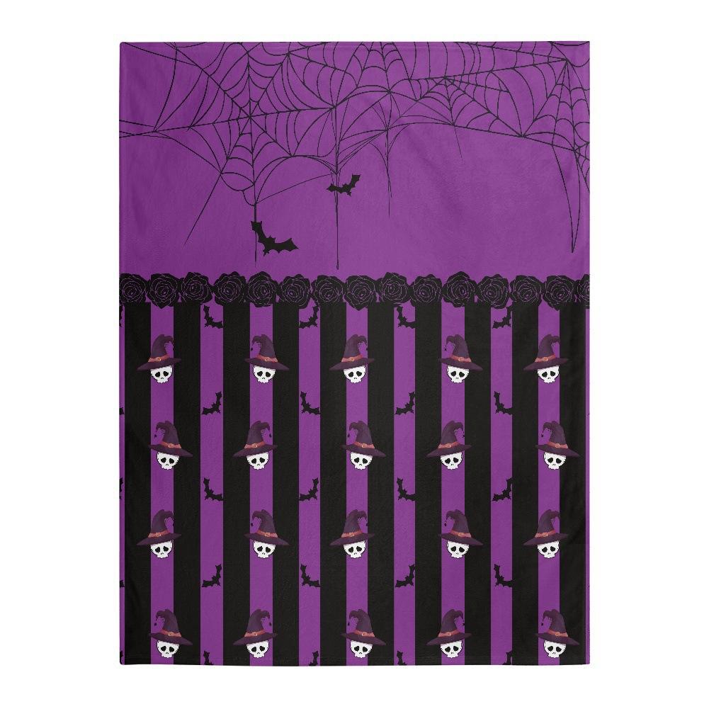 Halloween Rose Skull Head digitalprinted polyester Bedroom velvet flannel soft sofa cover blanket Fleece soft sofa cover