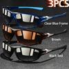 2 Pieces Fashion Vintage Sports Sunglasses Men Women Fishing Running Cycling  Sport Man Sun Glasses Anti-Glare UV400 Eyewear