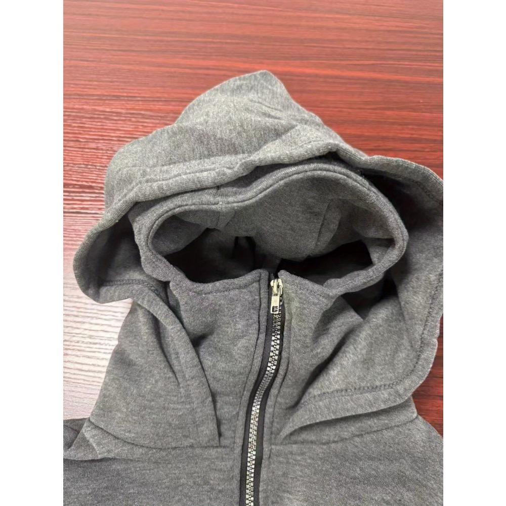Men's Hooded Zipper Sweatshirt - Loose Fit Street Jacket Zipper Hoodie Warm and Frost Resistant Clothing