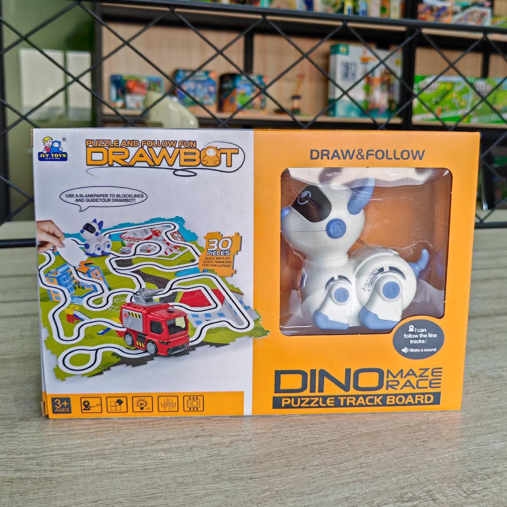 Line Following Robotic Dog Toy Smart Sensor Interactive Early Education Electric Pet Robot for Kids Parent-Child Play White