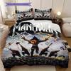 Epic Warrior Ascends Flames Bedding (1 * duvet cover + 2 * pillowcase, without core) 2D Flat Duvet cover and pillowcase Soft and comfortable