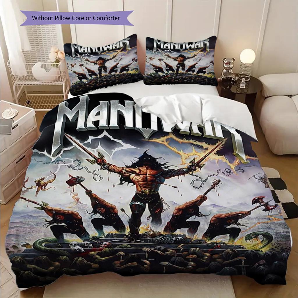 Epic Warrior Ascends Flames Bedding (1 * duvet cover + 2 * pillowcase, without core) 2D Flat Duvet cover and pillowcase Soft and comfortable