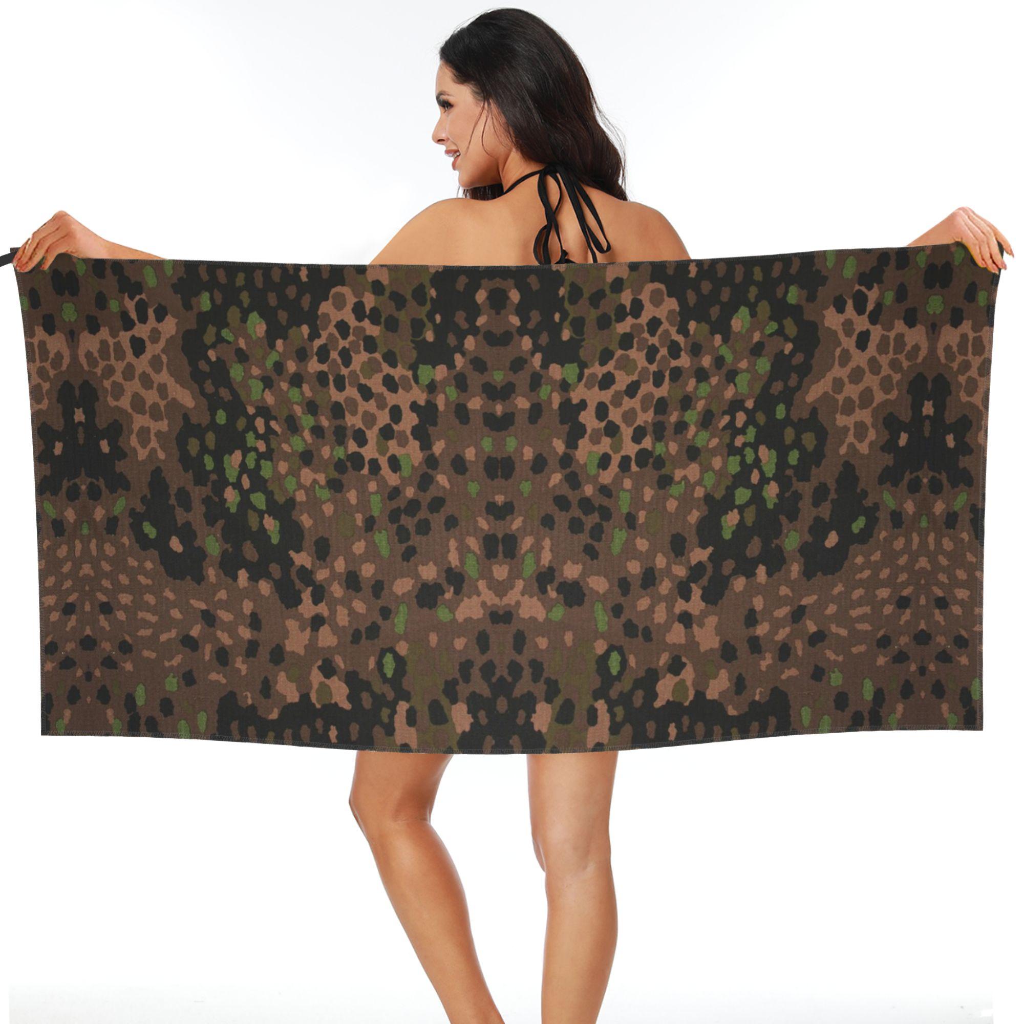 

Splintertarn German WW2 Camouflage Army Military Camo Beach Towel Soft Microfiber Quick Dry Absorbent Quick Towels For Bath W40*H60(CM)