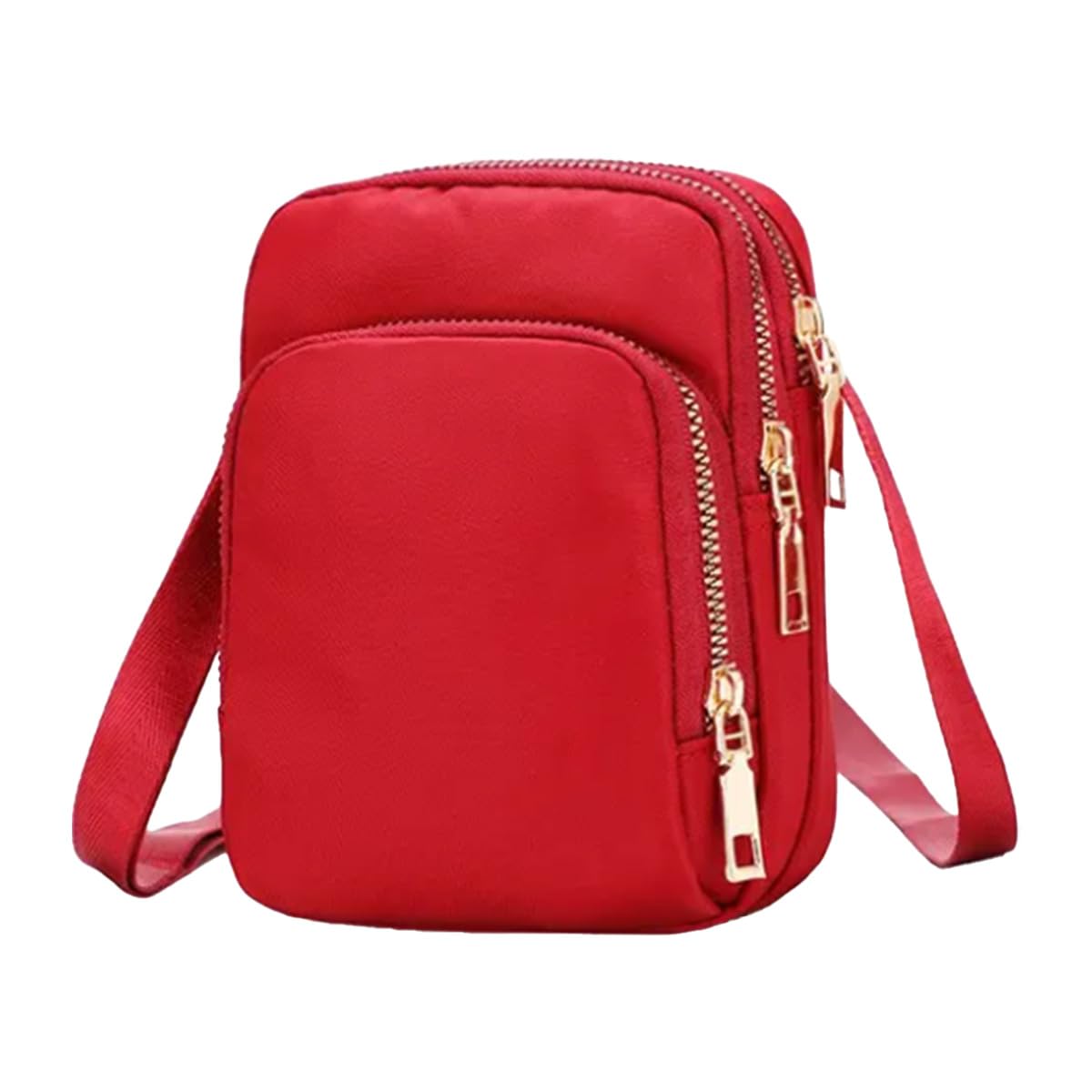 

DIVA Rose Shoulder Bag for Women, Simple Smartphone Pouch, Stylish Lightweight Vertical Mini Shoulder Bag for Men, Nylon (Red)