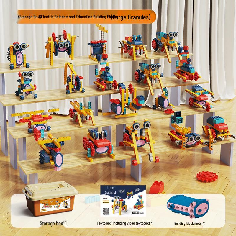 

Крупные электрические блочные конструкторы: Развивающие игрушки ручной работы для тренировки робототехнических механизмов у учеников начальной школы.