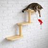 Solid Wood Wall Mounted Cat Tree Space Saving Cat Climbing Ladder Cat Climbing Shelves  Indoor Use