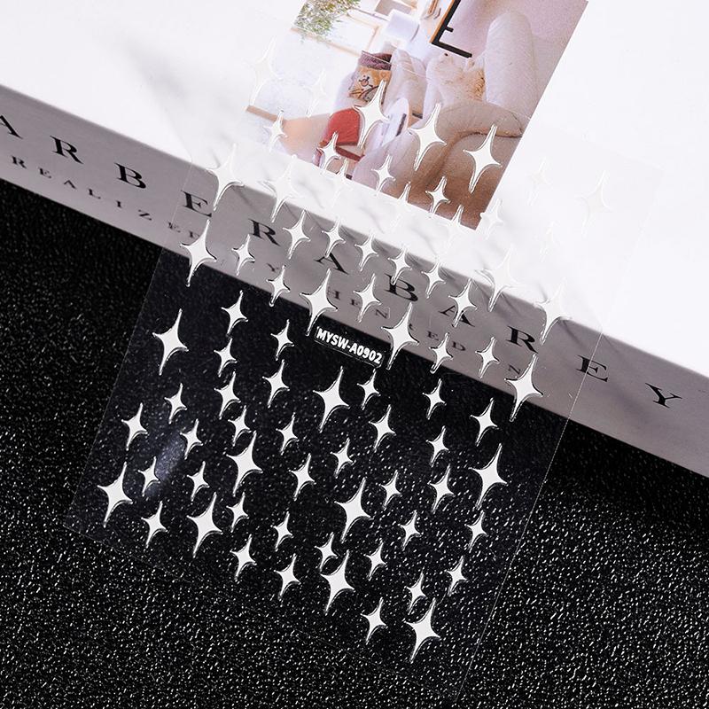 9Pcs/Set 3D Colourful Star Nail Art Sticker Geometry Star Sticker Diy Transfer Decal Designs Nail Accessories