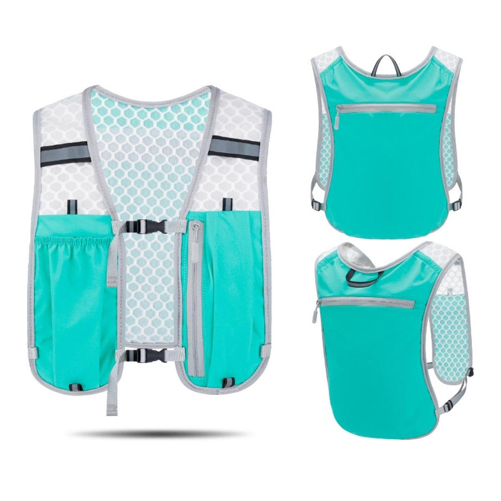 

Outdoor Hiking Vest Bag Running Phone Bag Lightweight Sports Multi Storage Backpack Cycling Bottle Bag with Reflective Stripe синій