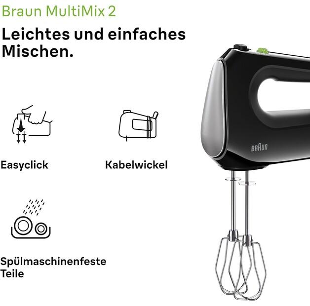 Hand Mixer Braun HM 2110 BK MultiMix 2 (0X22211062)