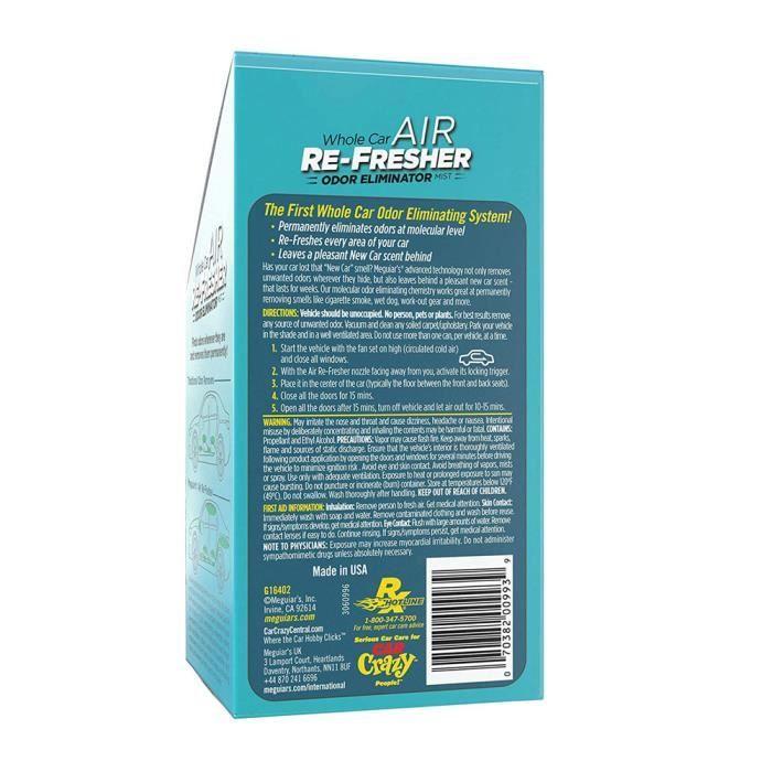 Destructeur d'odeur - air re-fresher - nouvelle voiture - aérosol jetable - 59 ml - élimination moléculaire