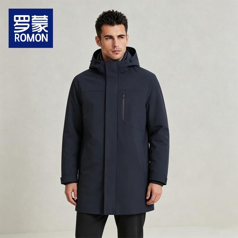 ROMON Men's Mid-Length Business Casual Down Jacket
