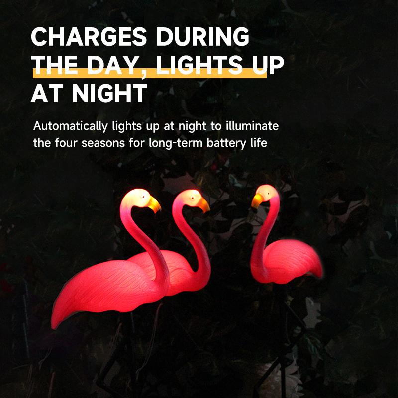Flamingo Solar Light IP65 Waterproof LED Stake Light Landscape Ground Lamp for Outdoor Pathway Xmas Garden Terrace Decoration