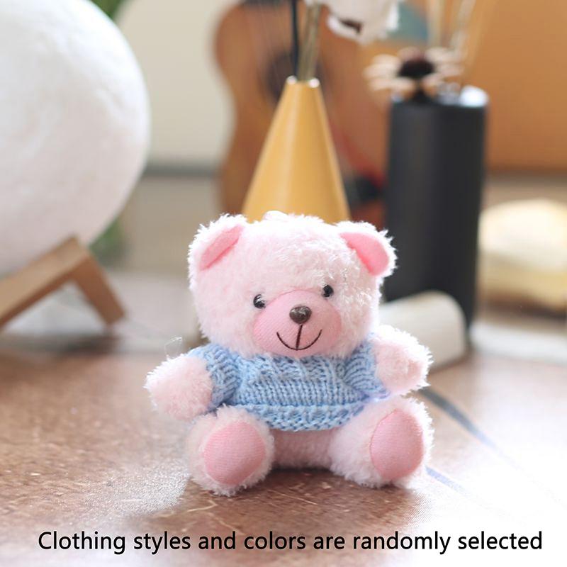 1 Piece Cute Sweater Bear Plush Pendant Toy Soft Stuffed Animal Small Bear Doll Keychain Lovely Birthday Gifts For Girl Boy