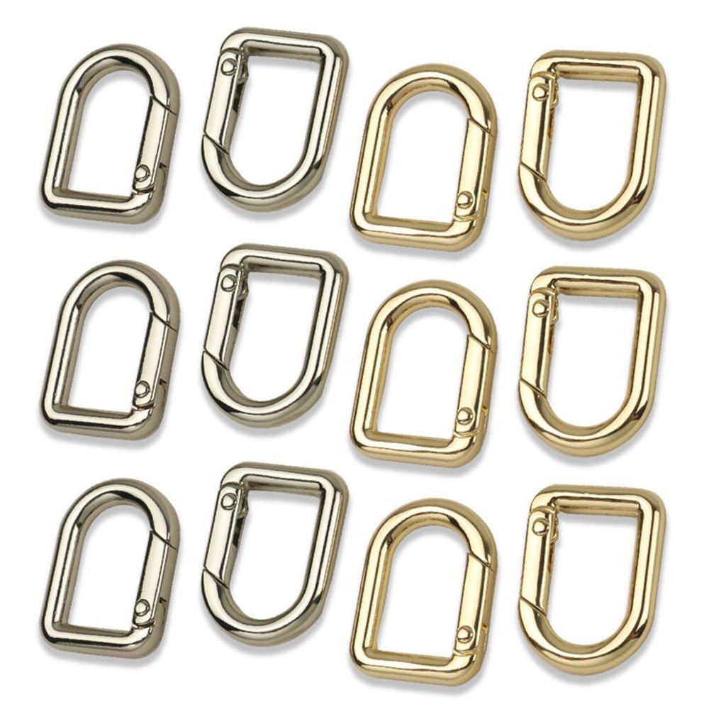 Round Push Trigger Carabiner Purses Handbags Bag Belt Buckle Snap Clasp Clip Spring O-Ring Buckles