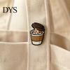 Daily Outfit Brooch Cartoon Coffee Cup Cat Brooch, Kitten Enamle Lapel Pin, Animal Jackets Decorative Badge Theme Alloy Badge, Clothing Accessories