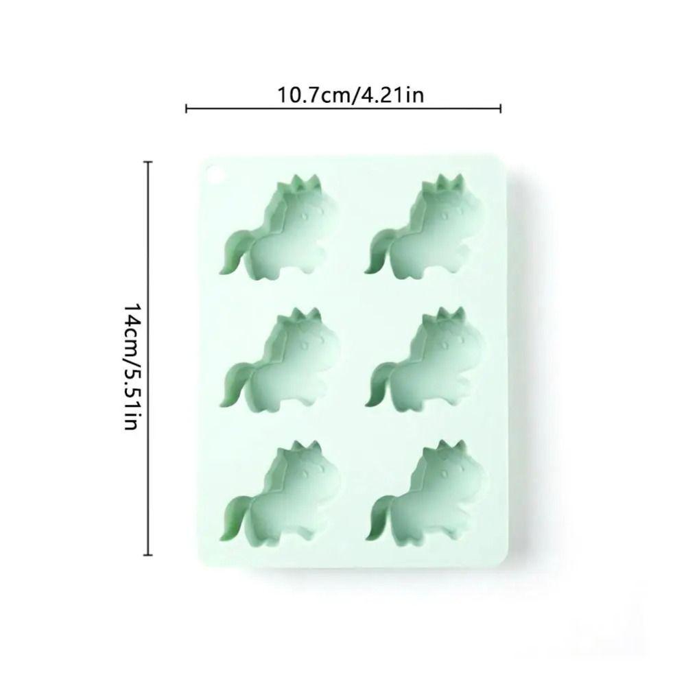 Reusable Pony Shape Ice Cube Tray Flexible 6 Cavities Horse Ice Cube Mold Non-Stick 3D Horse Shape 3D Horse Shape Silicone Mold